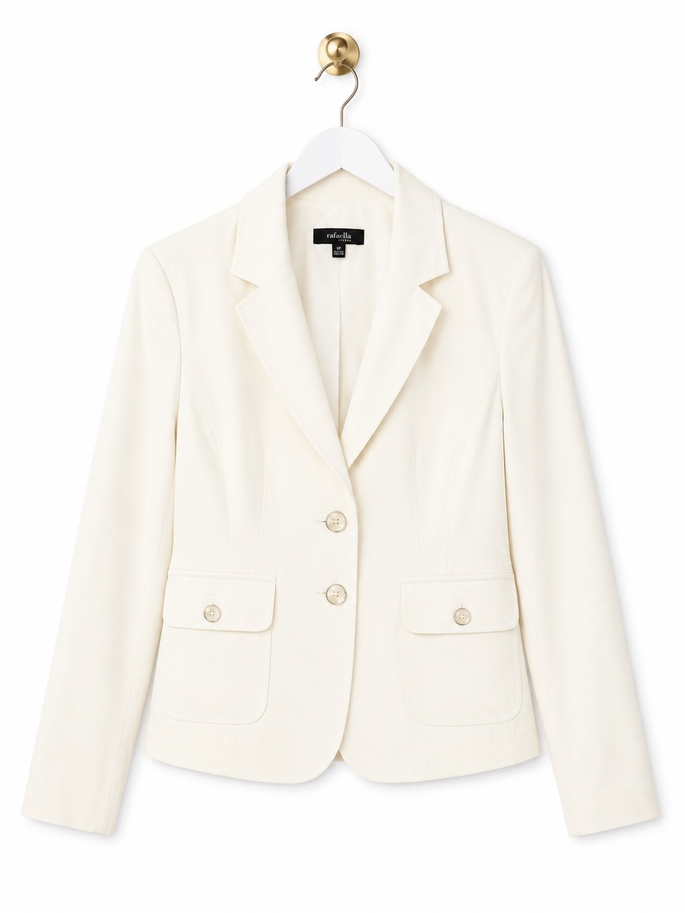 Rafaella Off-White Tailored Single-Breasted Blazer